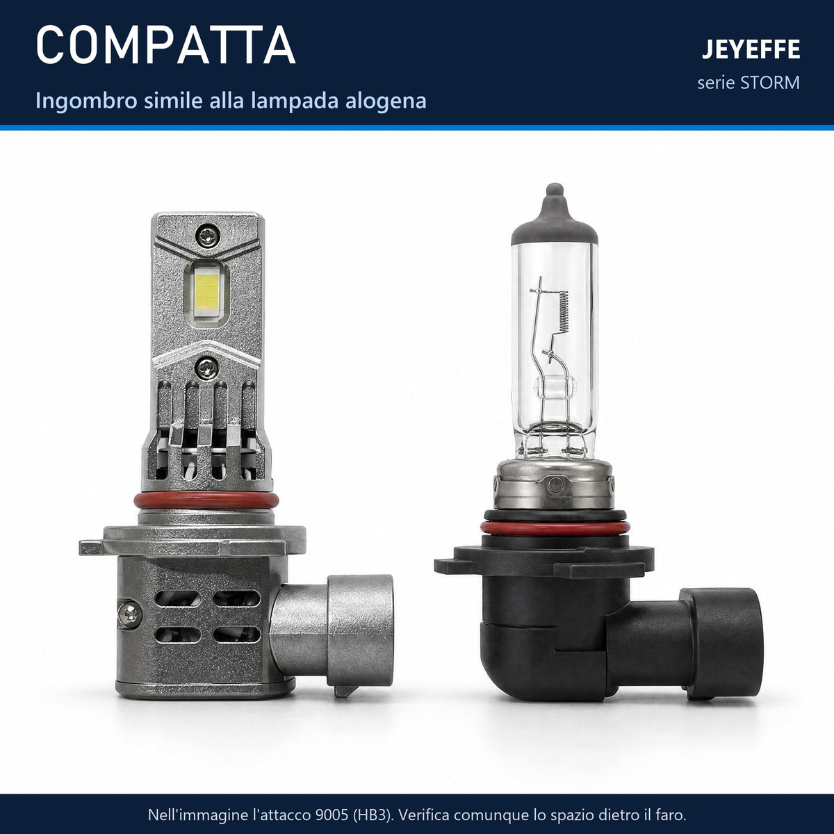 Lampada LED HB3 STORM compatta, entra nel coprifaro