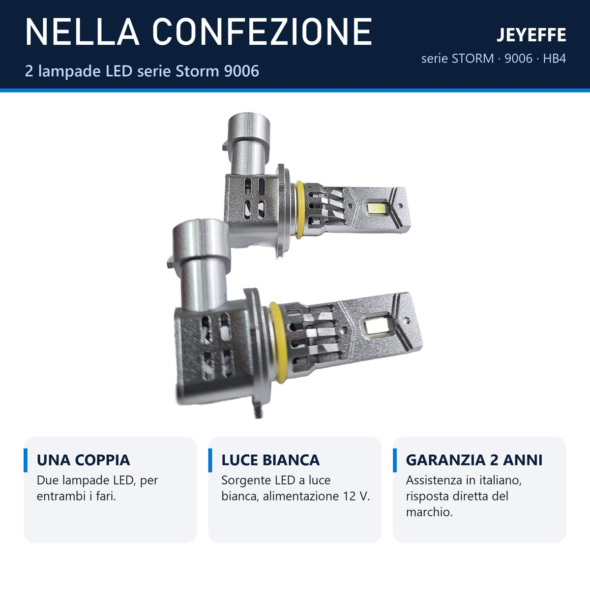Confezione del kit LED HB4 JEYEFFE STORM
