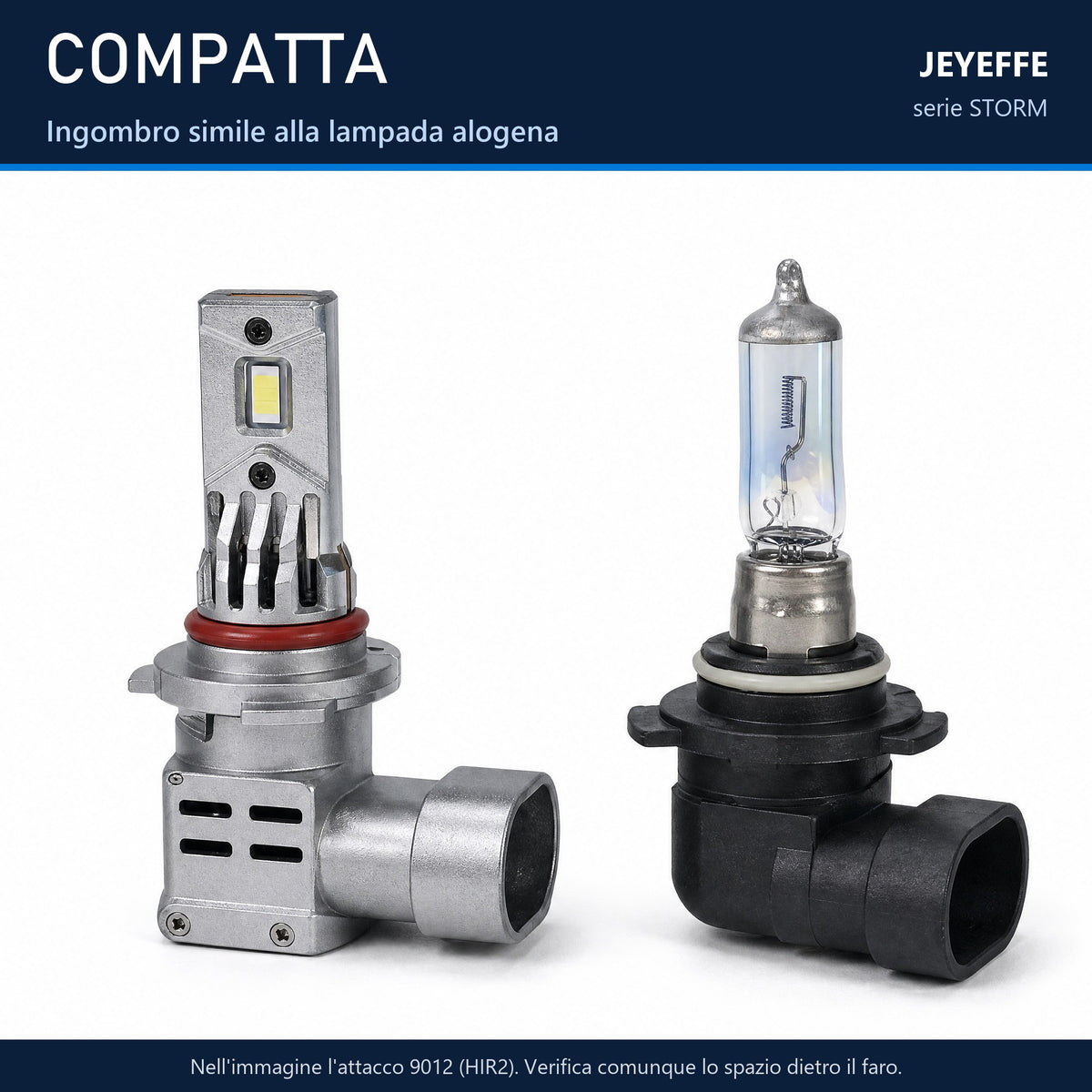 Lampada LED HIR2 STORM compatta, entra nel coprifaro